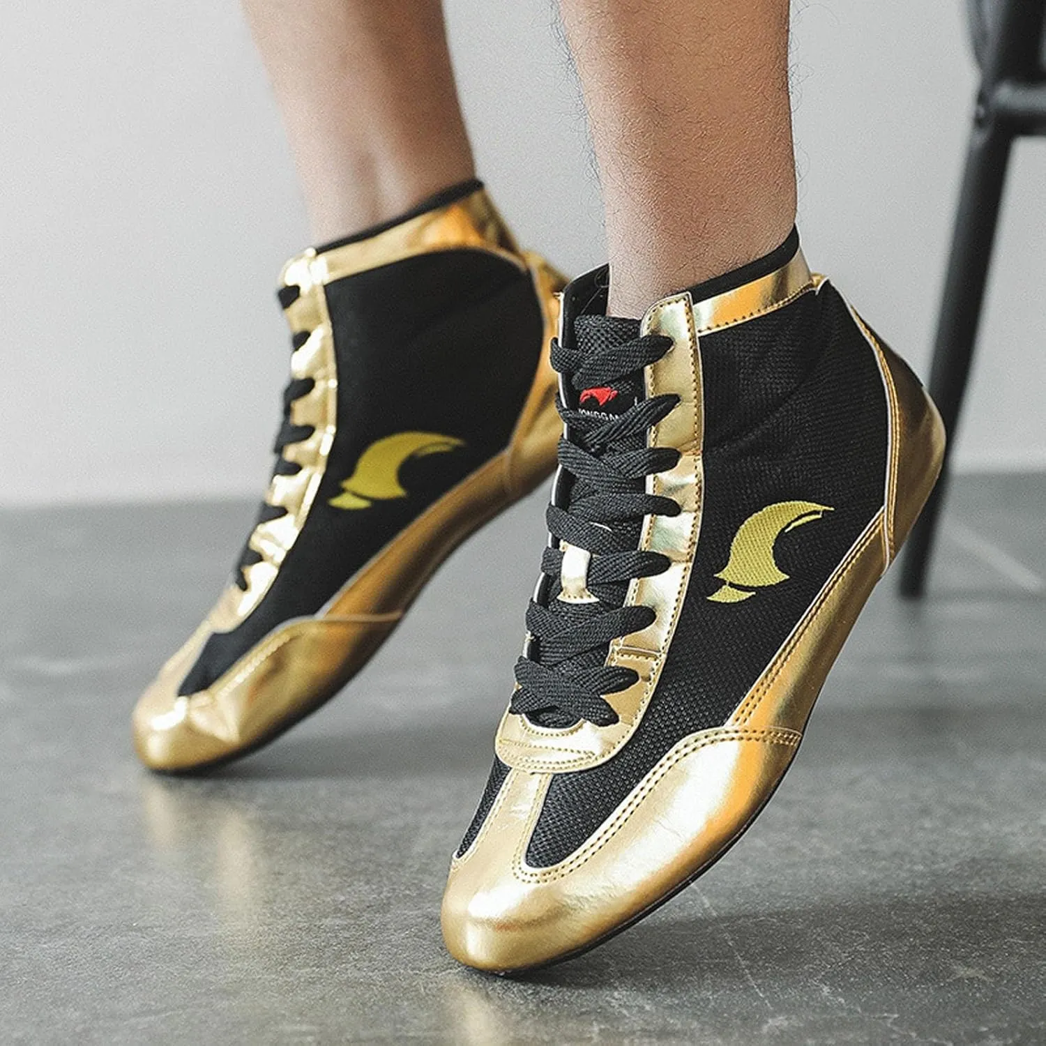 Kids Boys Girls High Top Boxing Shoes Wrestling Training Wrestling Shoes Long Boots Competition Training House