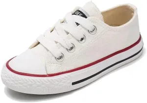 Kids Low Top Canvas Sneakers, 6 Colors Available | Laces Included, Back to School Essentials | Ages 2-14 y/o