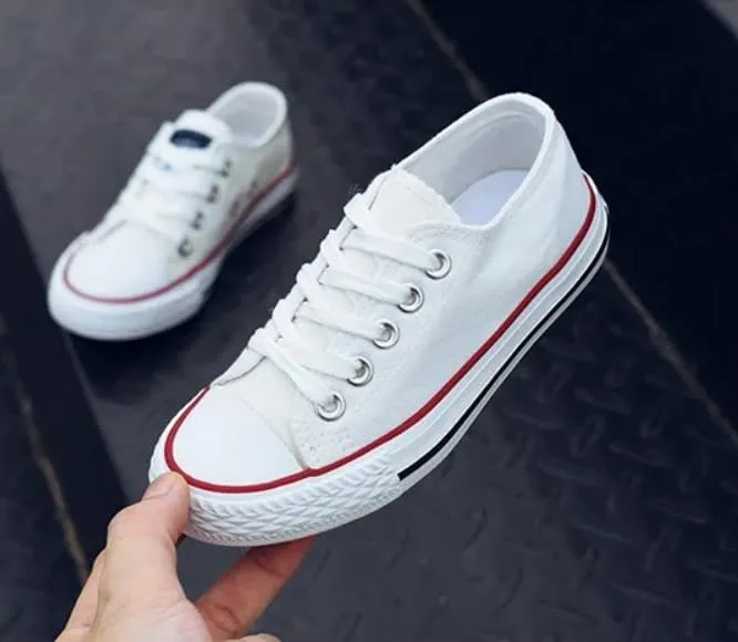 Kids Low Top Canvas Sneakers, 6 Colors Available | Laces Included, Back to School Essentials | Ages 2-14 y/o