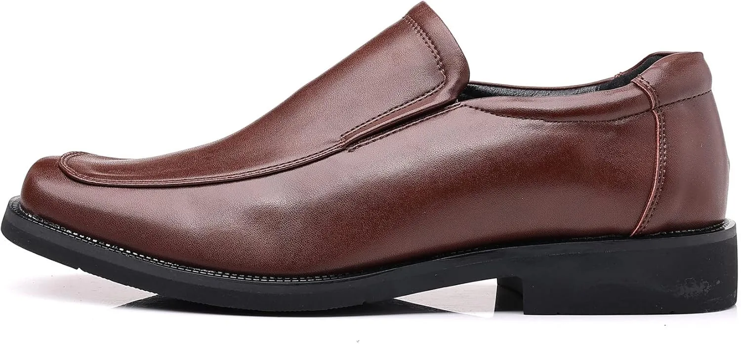 kkdom Men's Classic Leather Lined Formal Oxfords Slip on Dress Shoes