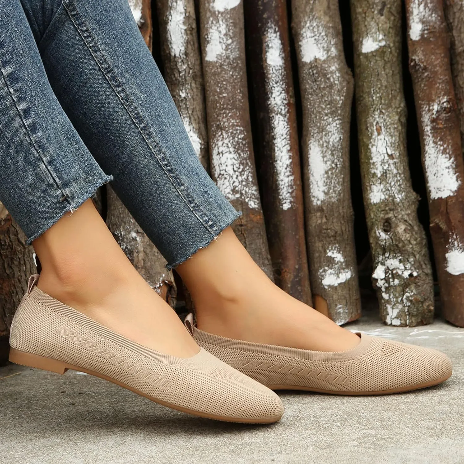 Ladies Fashion Solid Color Breathable Mesh Shallow Mouth Comfortable Flat Casual Shoes Womens Slip