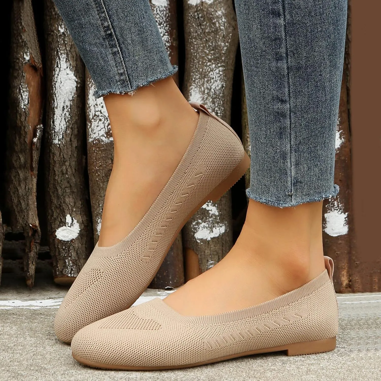 Ladies Fashion Solid Color Breathable Mesh Shallow Mouth Comfortable Flat Casual Shoes Womens Slip