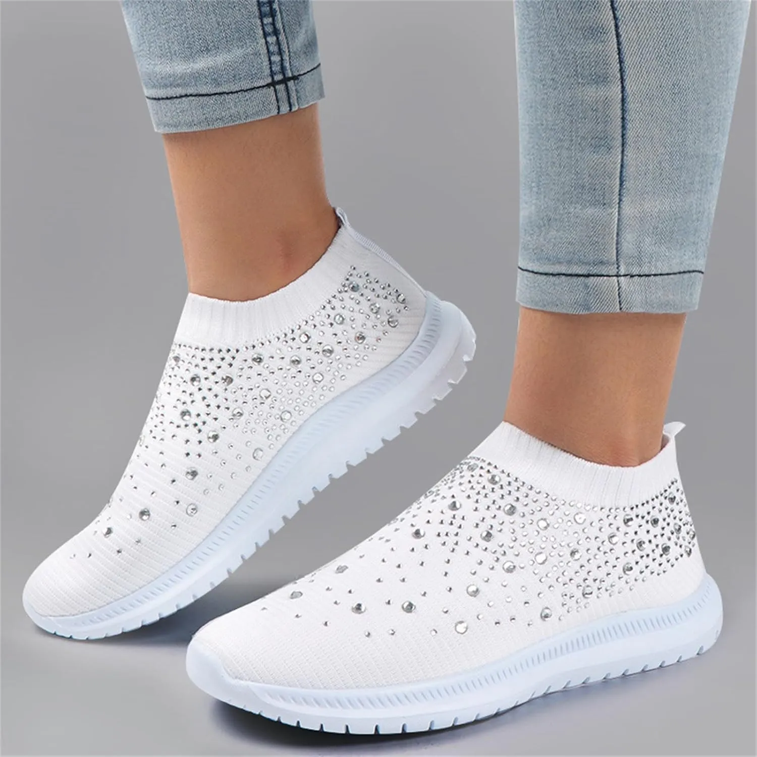 Ladmiple Gym Shoes For Women Workout Running Slip On Walking Shoes Non Slip Breathable Casual Athletic Tennis Sneakers