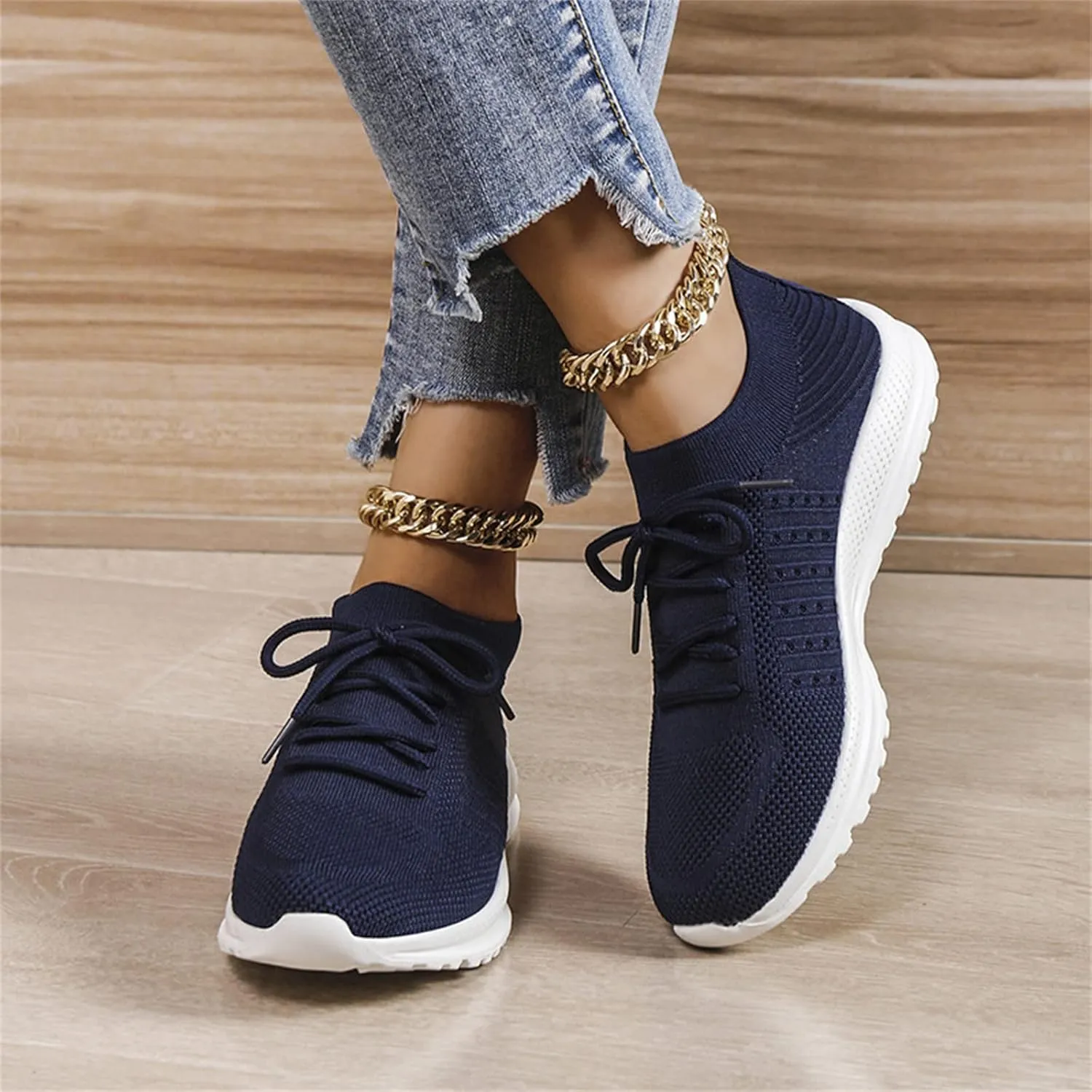 Ladmiple Running Shoes Womens Slip On Sneakers Walking Shoes Arch Support Tennis Workout Gym Fashion Athletic Shoes