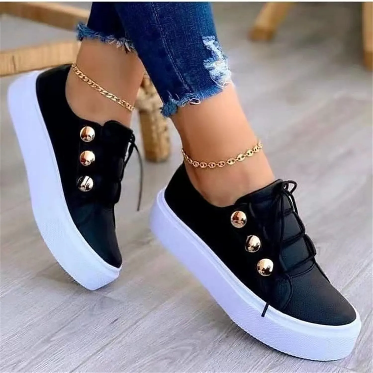 Ladmiple Shoes For Women Sneakers Trendy Slip On Canvas Shoes Fashion Casual Summer Comfortable Walking Flats Loafers