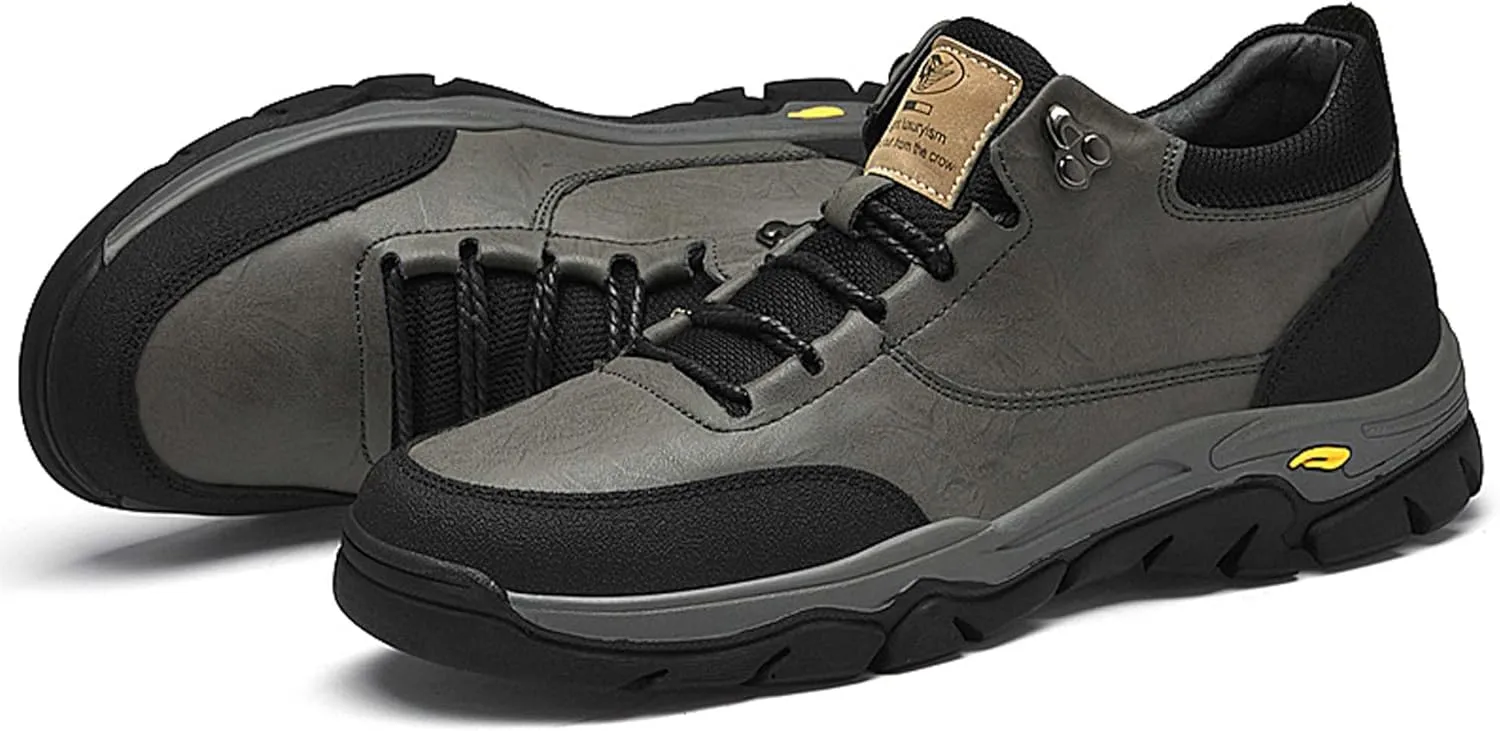 Large Men's Casual high top Leather Shoes, Running Shoes, Outdoor Hiking Shoes