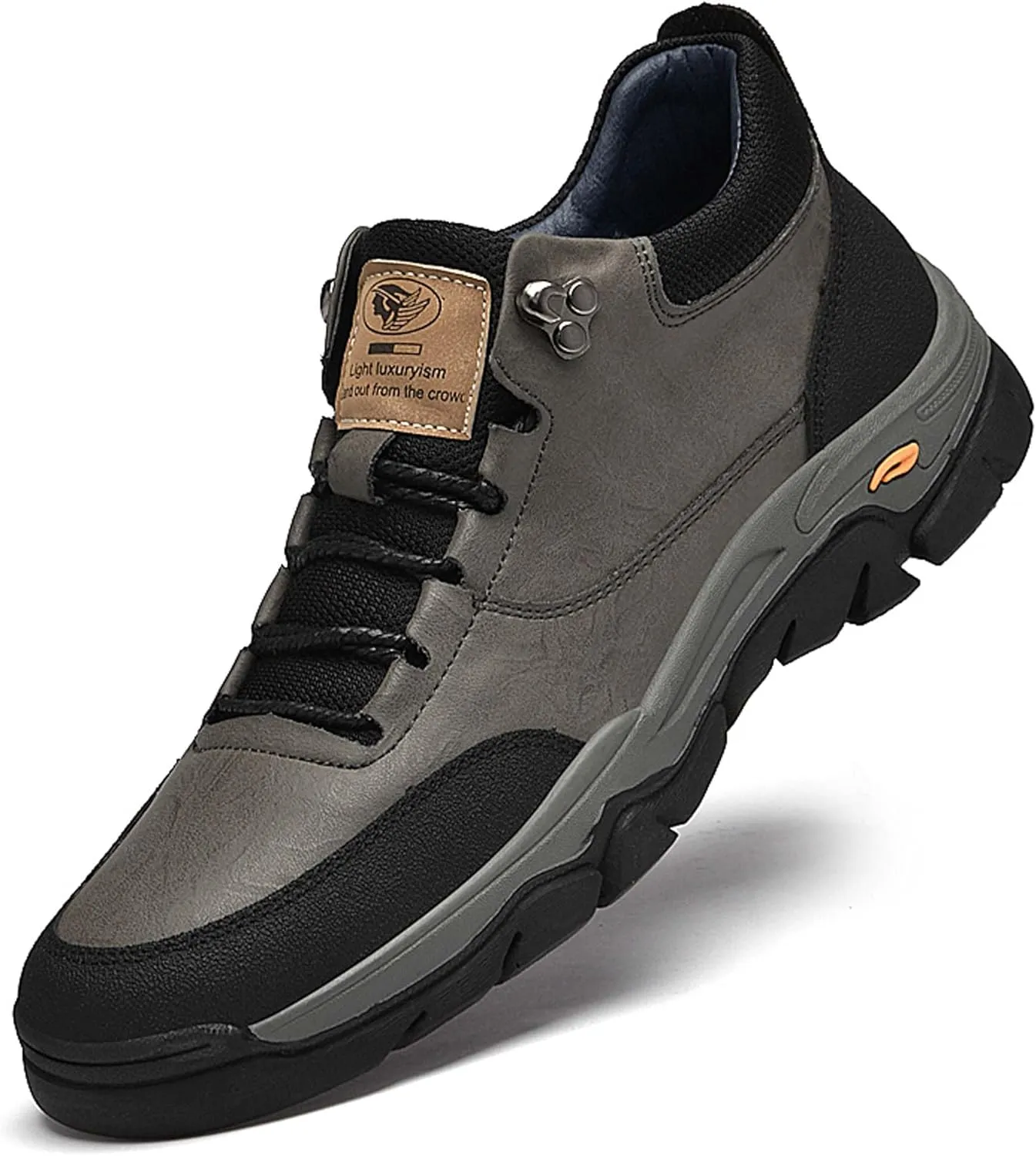 Large Men's Casual high top Leather Shoes, Running Shoes, Outdoor Hiking Shoes