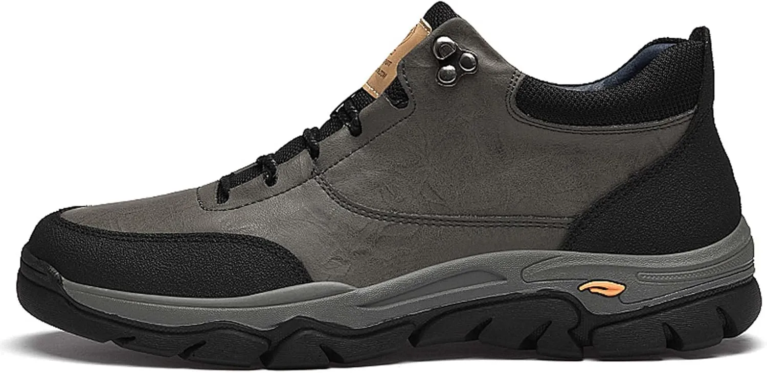 Large Men's Casual high top Leather Shoes, Running Shoes, Outdoor Hiking Shoes