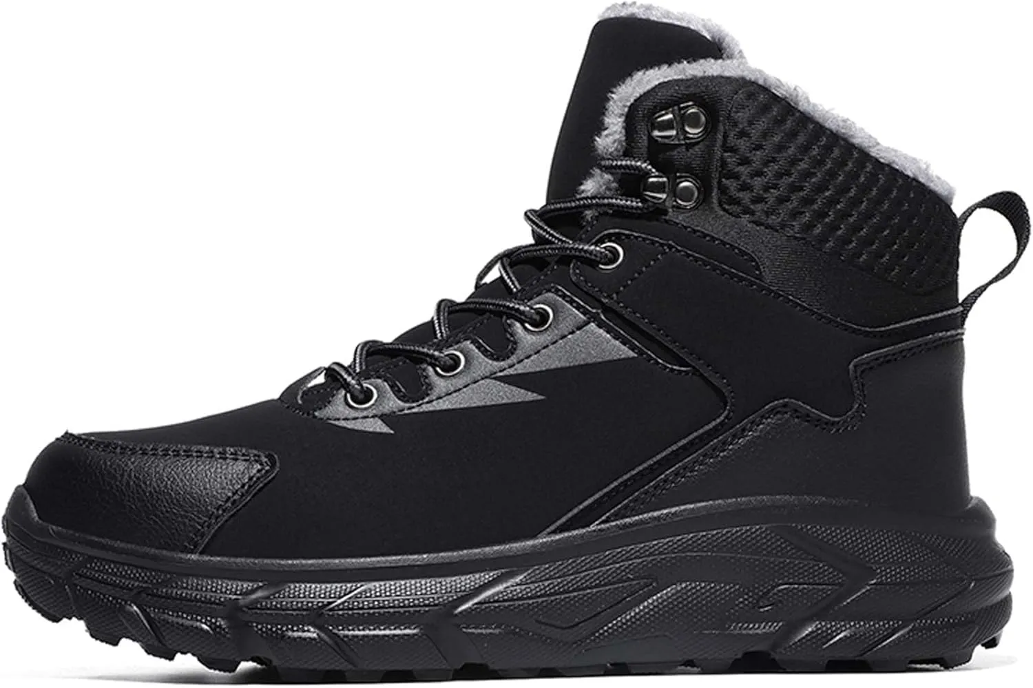 Leather and Cotton Shoes, Plus Size Outdoor Hiking Shoes, Men's Snow Boots