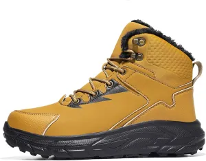 Leather and Cotton Shoes, Plus Size Outdoor Hiking Shoes, Men's Snow Boots