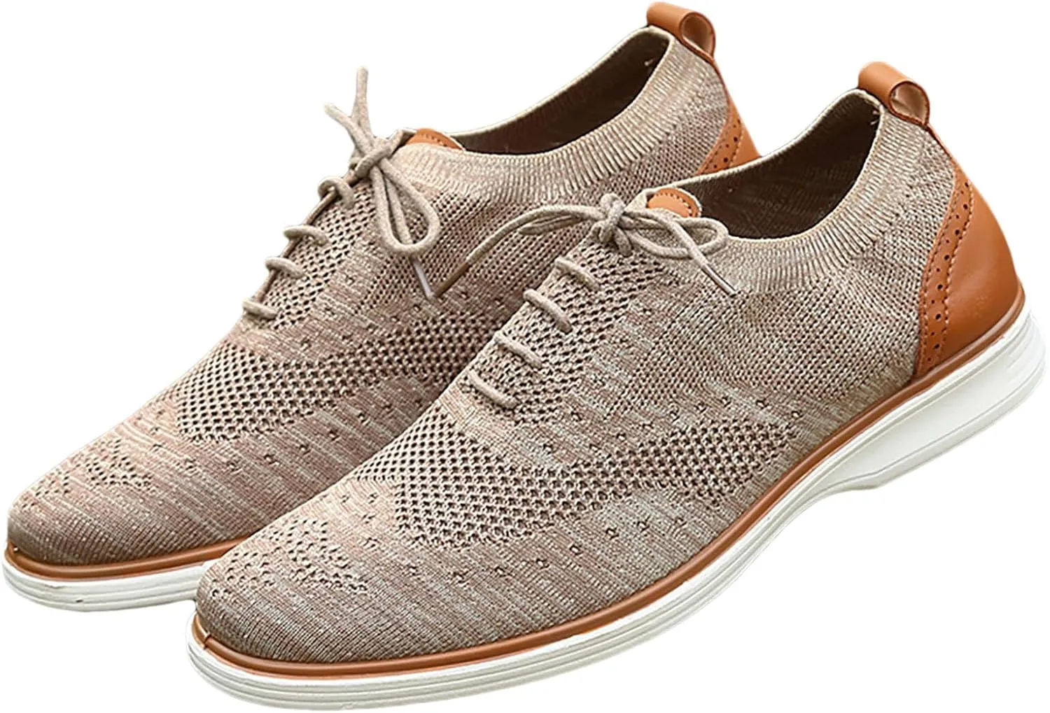 Leisure Men Four Seasons Mesh Non Slip Flat Round Toe Breathable Lace Up Lazy Leisure Shoes Foams Shoes Men