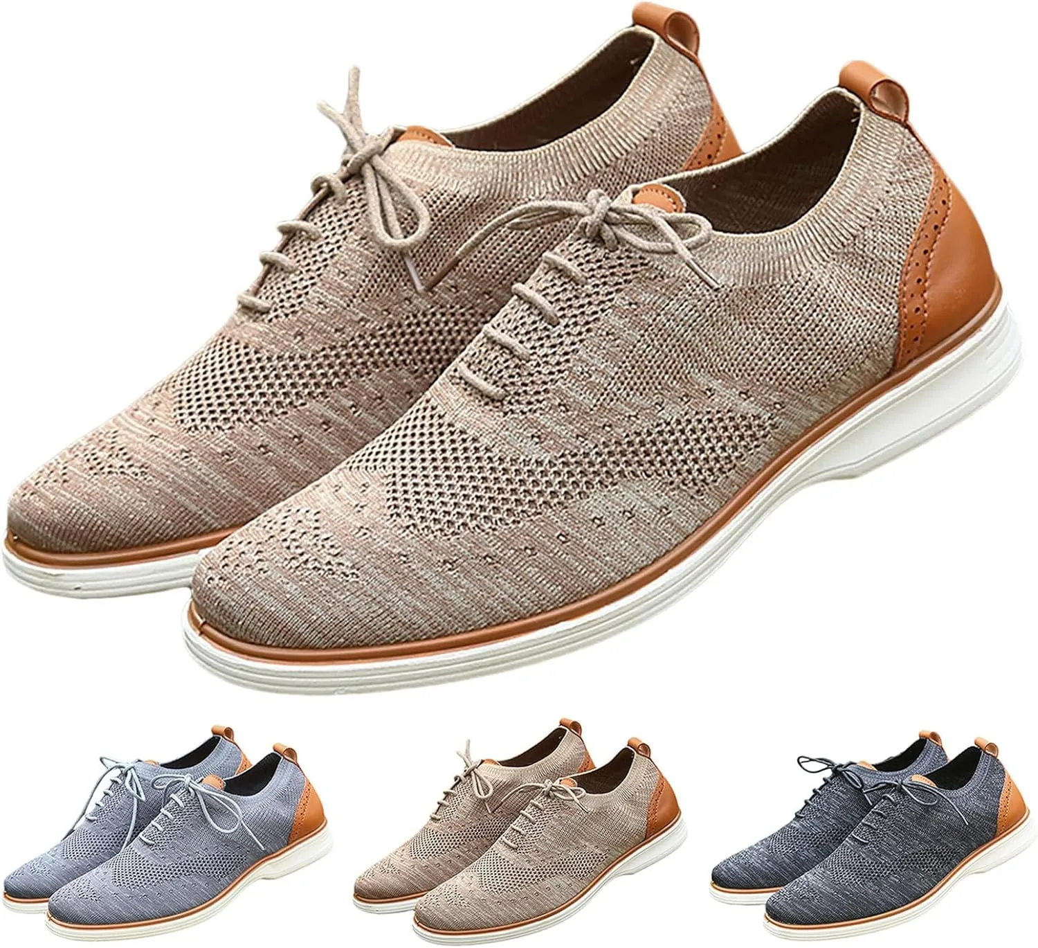Leisure Men Four Seasons Mesh Non Slip Flat Round Toe Breathable Lace Up Lazy Leisure Shoes Foams Shoes Men