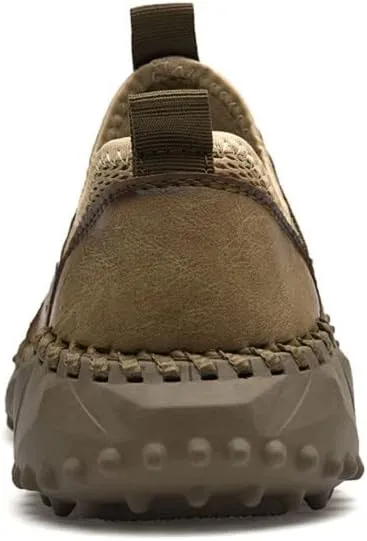 LLTMALL Men's Breathable Mesh Leather Trekking Shoes Outdoor Backpacking Hiking Sneakers