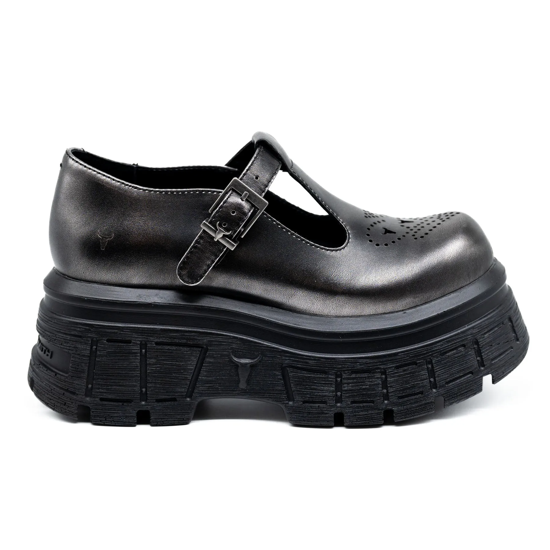 Loafers Chunky (Mary Jane) με Αγκράφα - Μαύρα