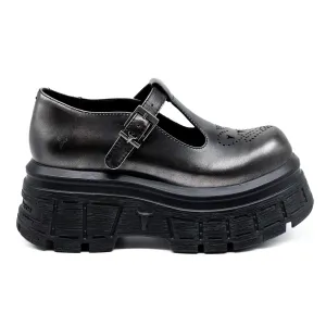 Loafers Chunky (Mary Jane) με Αγκράφα - Μαύρα
