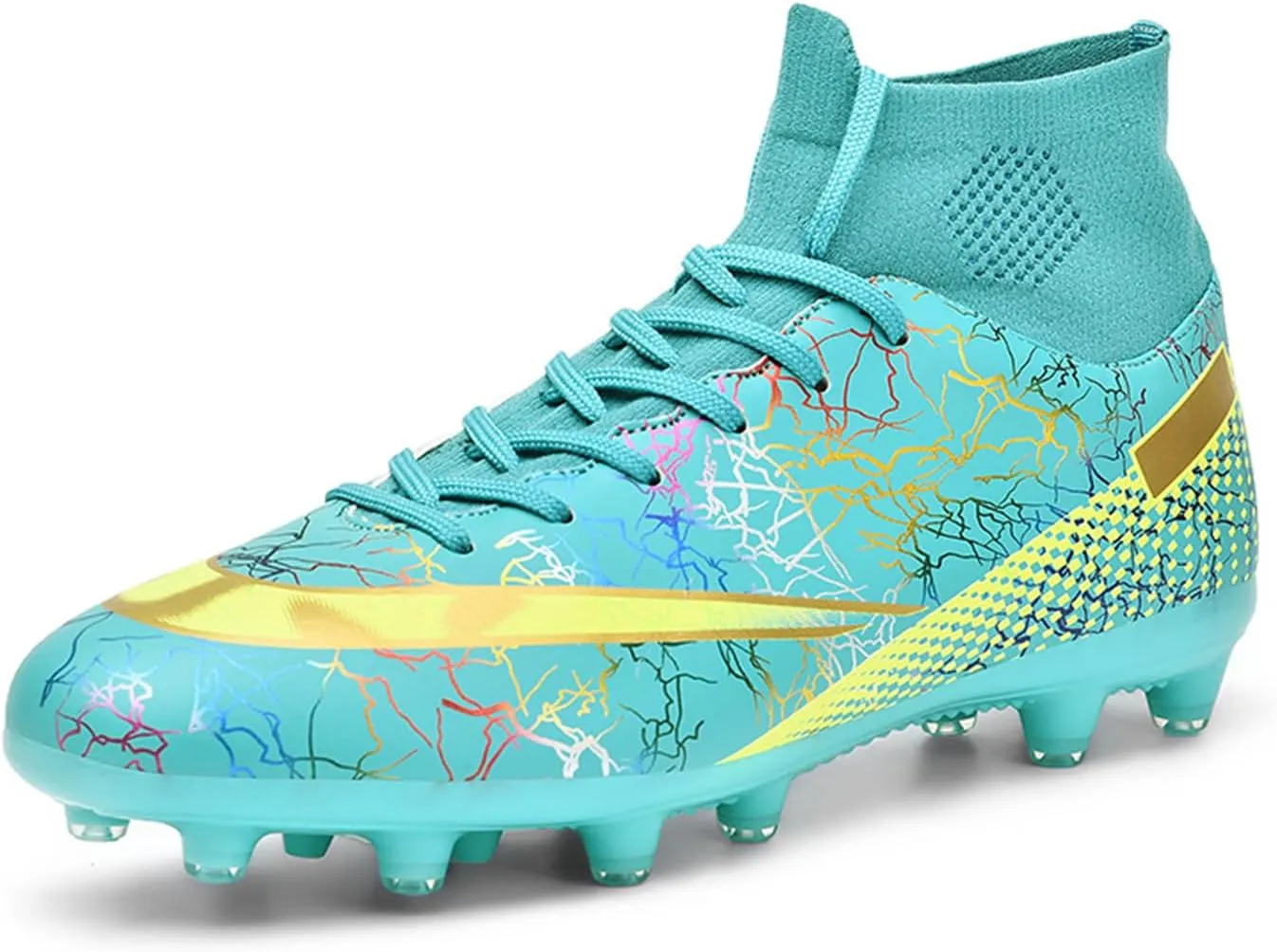 MDPCX Men's and Women's Football Shoes Non-Slip Shoes Professional high-top Breathable Non-Slip Sports Football Shoes Outdoor Indoor TF/AG