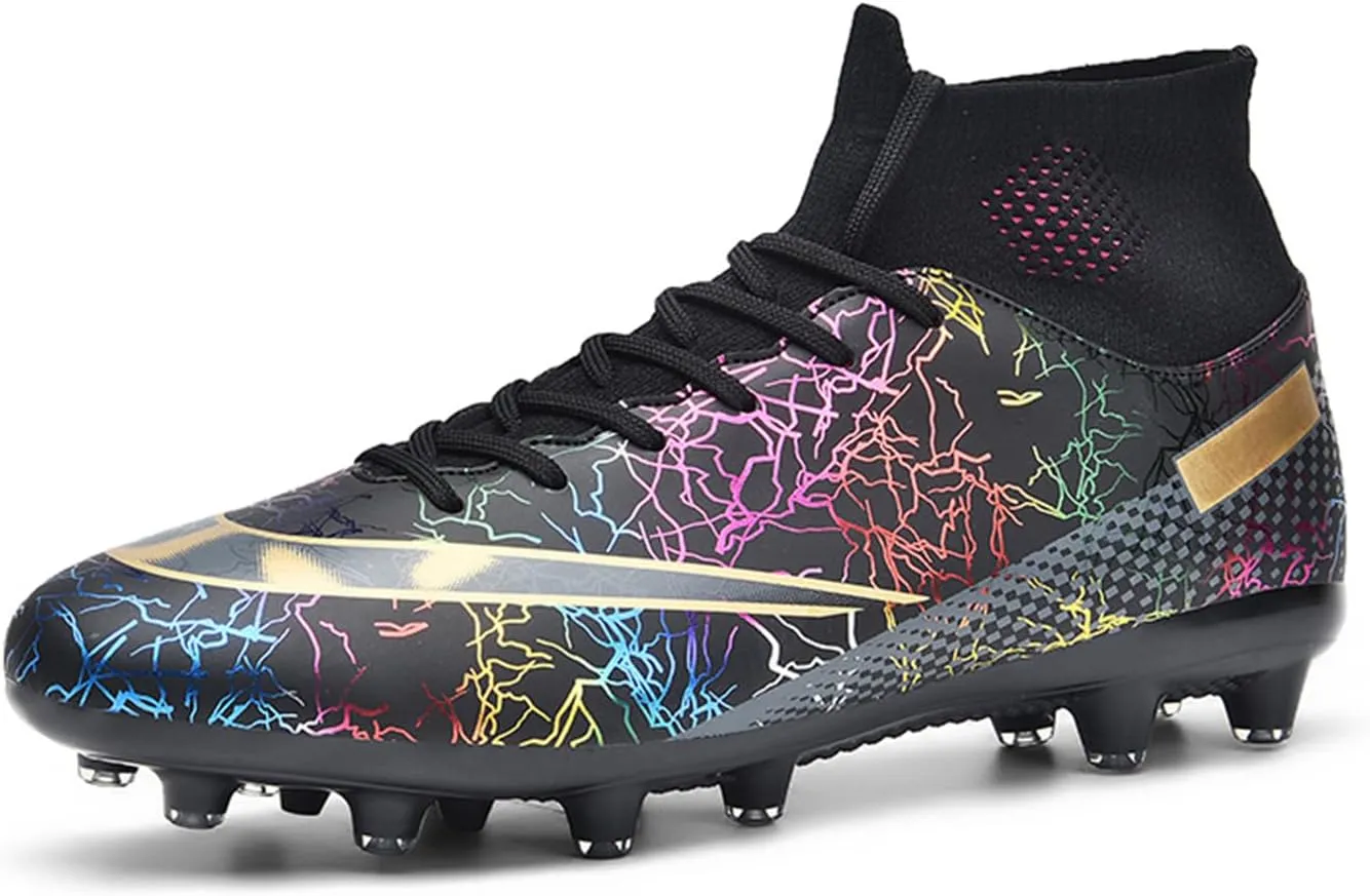 MDPCX Men's and Women's Football Shoes Non-Slip Shoes Professional high-top Breathable Non-Slip Sports Football Shoes Outdoor Indoor TF/AG