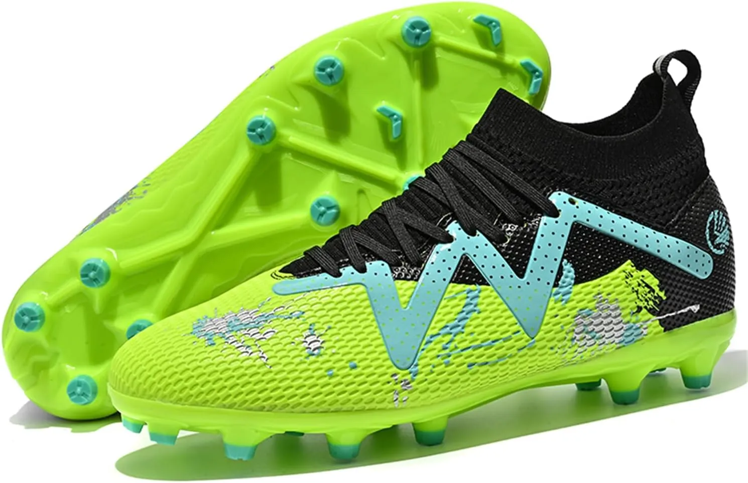 MDPCX Men's and Women's Football Shoes Non-Slip Shoes Professional high-top Breathable Non-Slip Sports Football Shoes Outdoor Indoor TF/AG