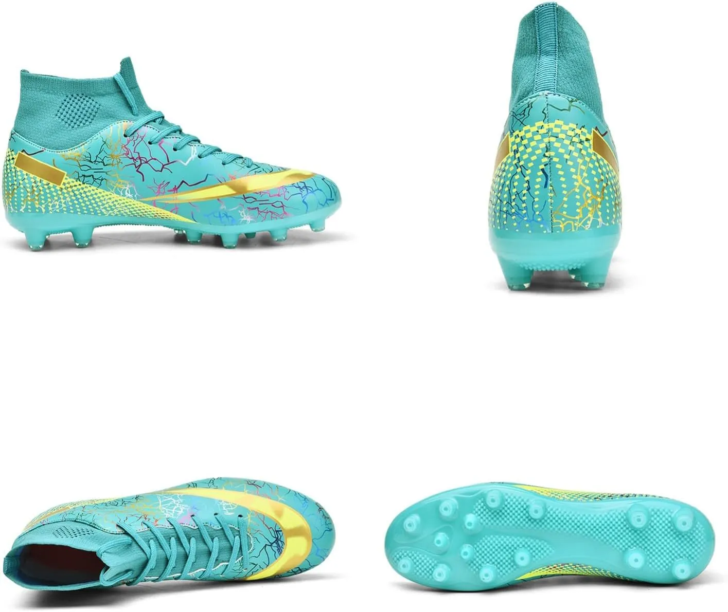 MDPCX Men's and Women's Football Shoes Non-Slip Shoes Professional high-top Breathable Non-Slip Sports Football Shoes Outdoor Indoor TF/AG
