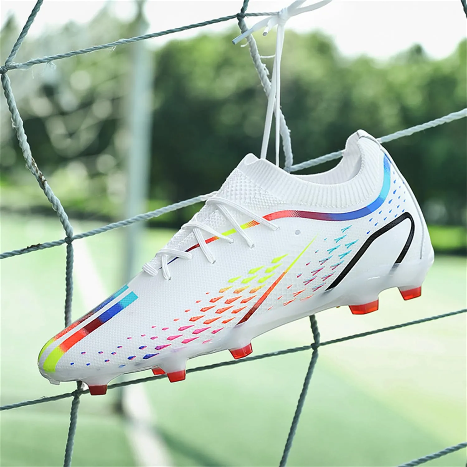 MDPCX Men's and Women's Football Shoes Non-Slip Shoes Professional high-top Breathable Non-Slip Sports Football Shoes Outdoor Indoor TF/AG
