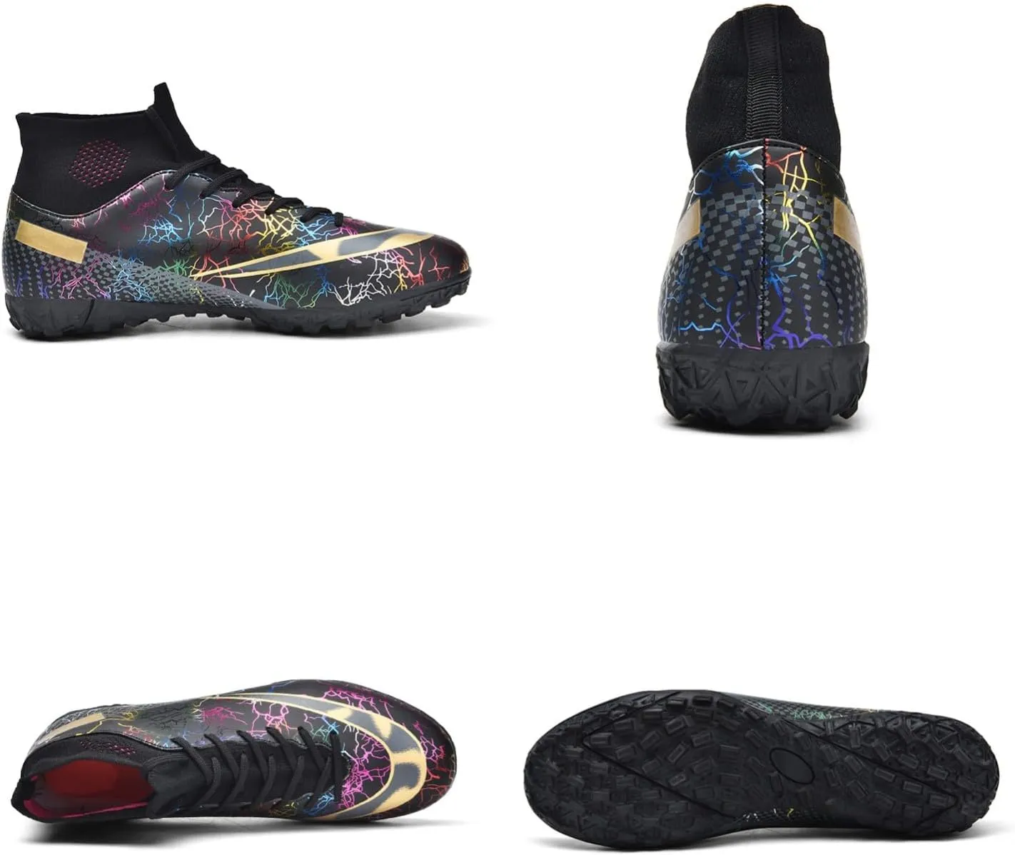 MDPCX Men's and Women's Football Shoes Non-Slip Shoes Professional high-top Breathable Non-Slip Sports Football Shoes Outdoor Indoor TF/AG