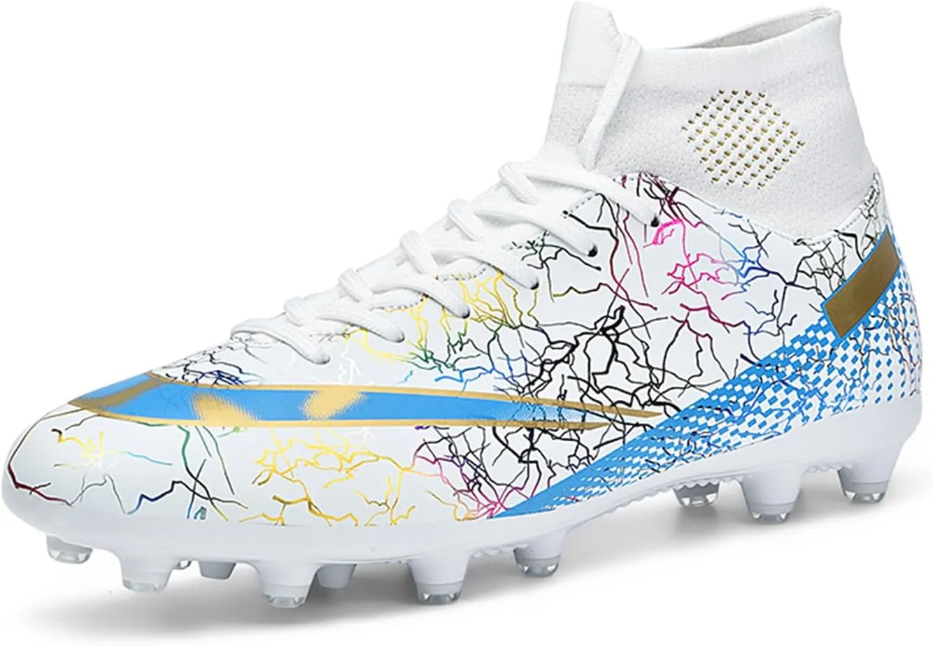 MDPCX Men's and Women's Football Shoes Non-Slip Shoes Professional high-top Breathable Non-Slip Sports Football Shoes Outdoor Indoor TF/AG