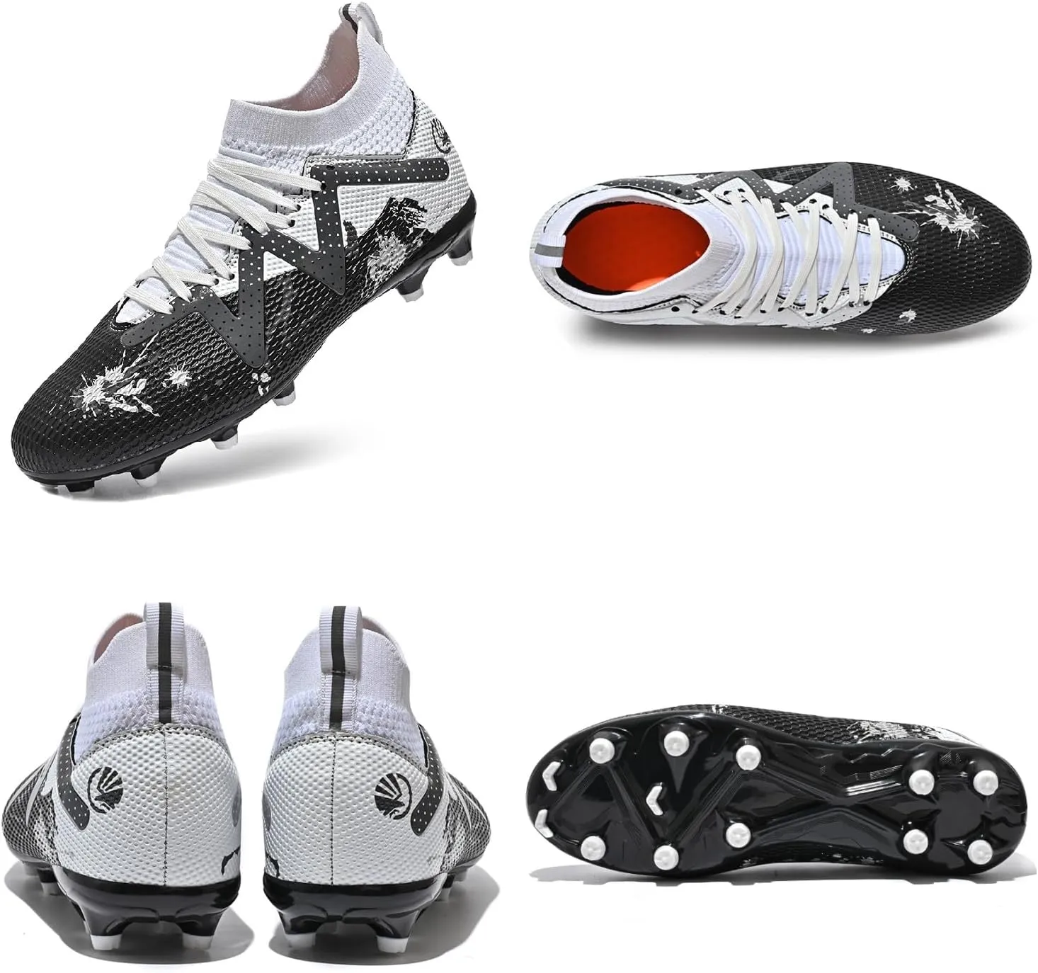 MDPCX Men's and Women's Football Shoes Non-Slip Shoes Professional high-top Breathable Non-Slip Sports Football Shoes Outdoor Indoor TF/AG