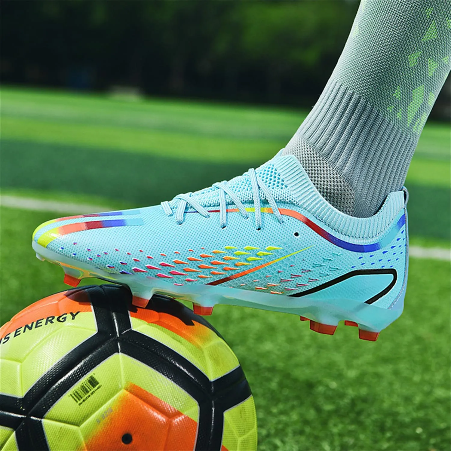 MDPCX Men's and Women's Football Shoes Non-Slip Shoes Professional high-top Breathable Non-Slip Sports Football Shoes Outdoor Indoor TF/AG