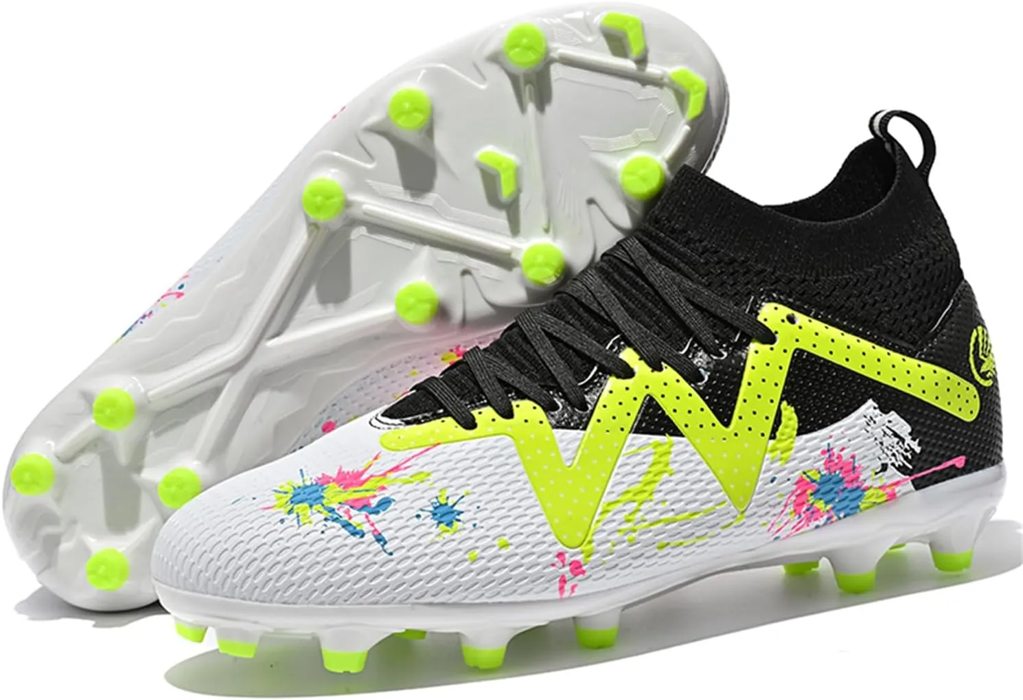 MDPCX Men's and Women's Football Shoes Non-Slip Shoes Professional high-top Breathable Non-Slip Sports Football Shoes Outdoor Indoor TF/AG
