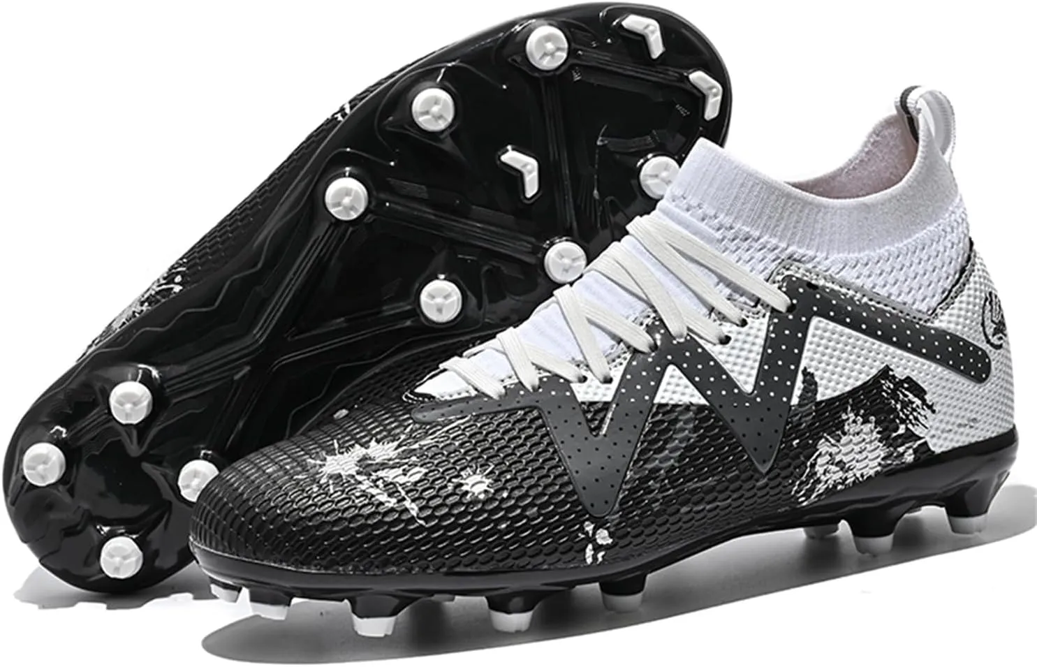 MDPCX Men's and Women's Football Shoes Non-Slip Shoes Professional high-top Breathable Non-Slip Sports Football Shoes Outdoor Indoor TF/AG