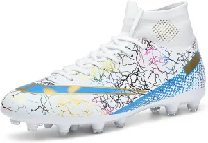 MDPCX Men's and Women's Football Shoes Non-Slip Shoes Professional high-top Breathable Non-Slip Sports Football Shoes Outdoor Indoor TF/AG