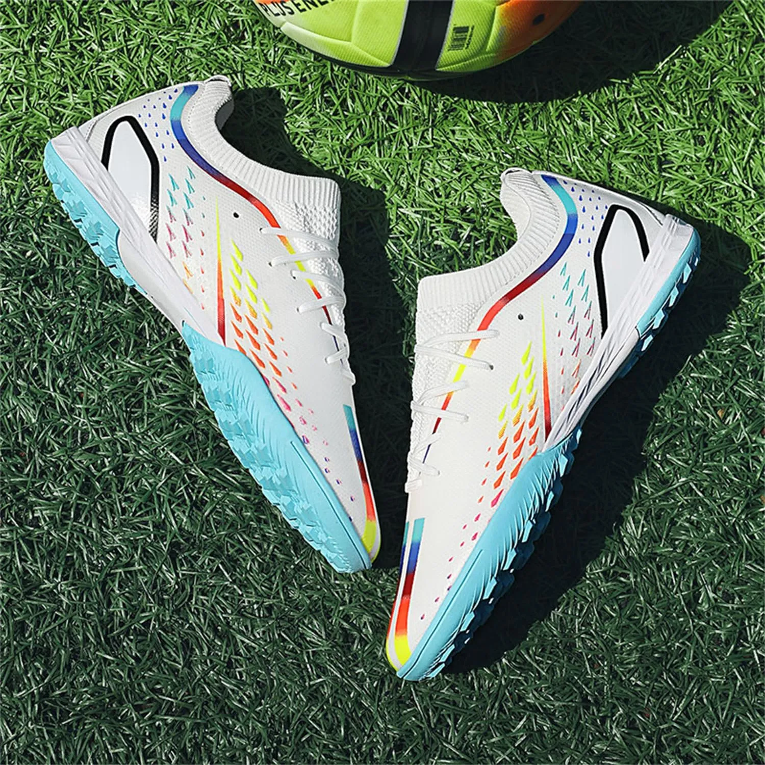 MDPCX Men's and Women's Football Shoes Non-Slip Shoes Professional high-top Breathable Non-Slip Sports Football Shoes Outdoor Indoor TF/AG