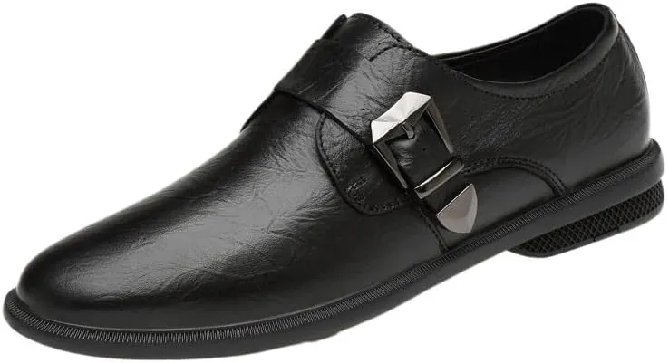 Men Pointed Black Brown Dress Business Suit Casual Shoes Monk Strap Loafers Party Wedding Dress Homecoming Footwear