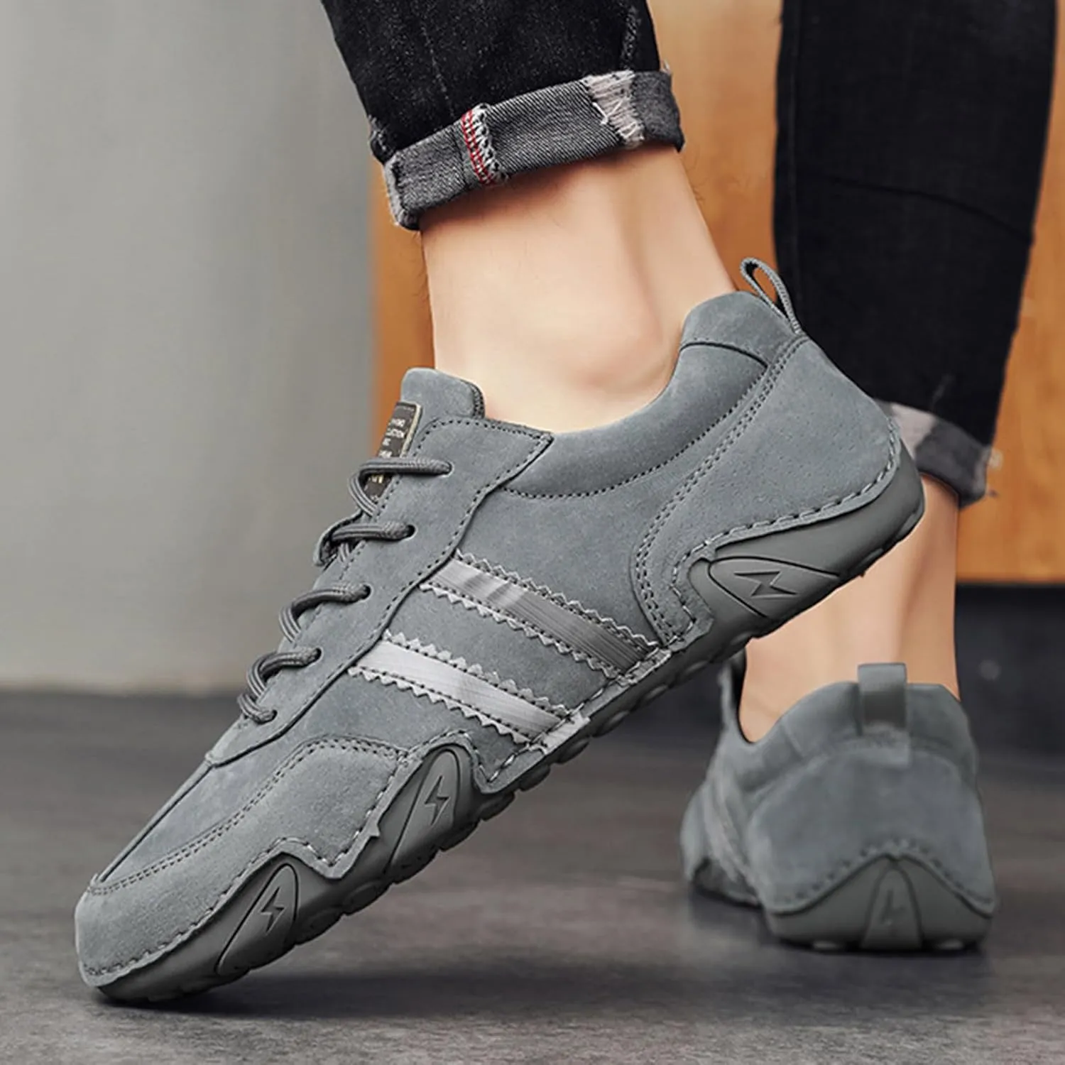 Men Running Shoe Leather Hiking Shoes Mens Comfortable Mens Outdoor Non Slip Hiking Shoes Sneakers Walking Shoes for Men