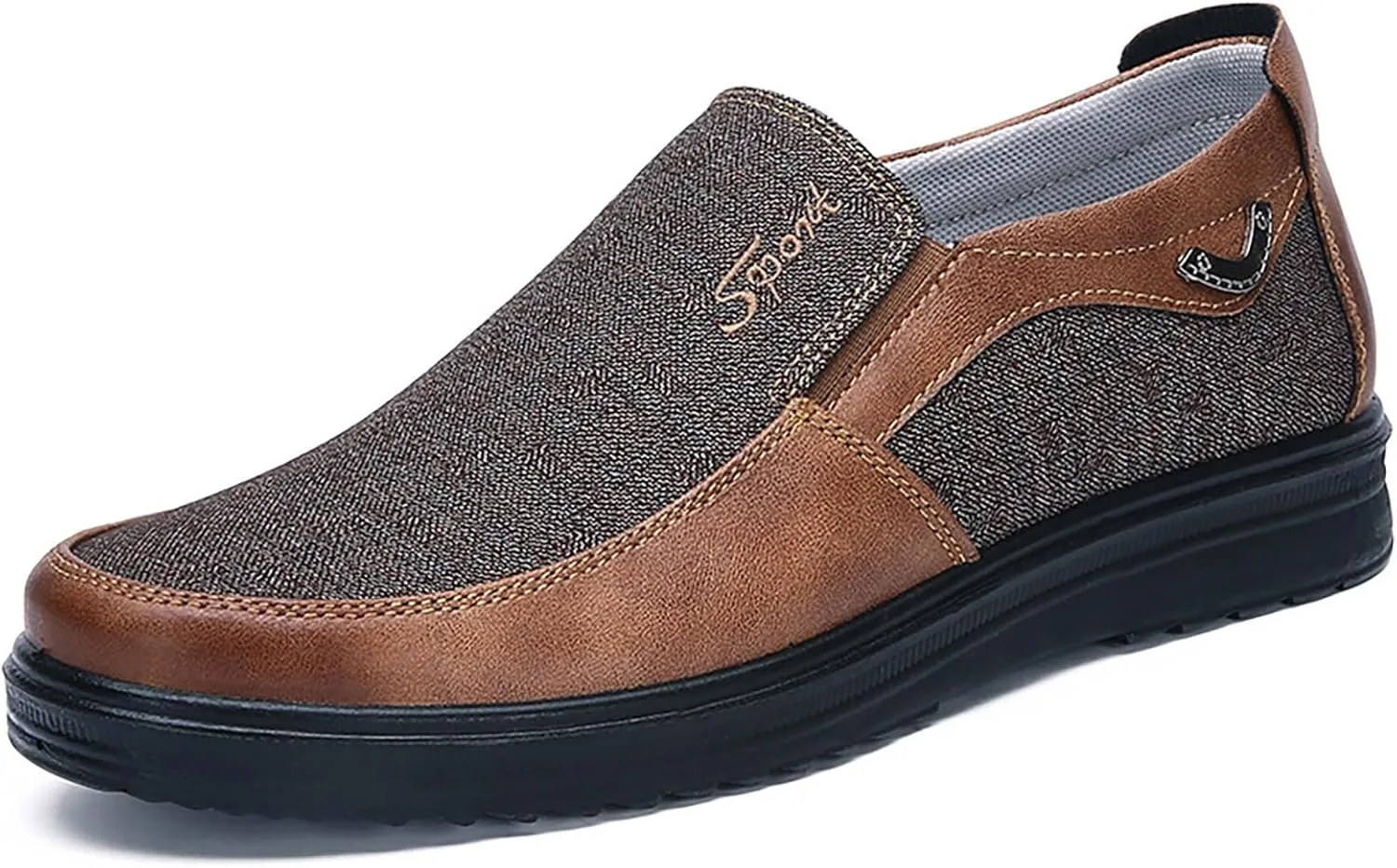 Men Slip on Walking Shoes Comfy Knitted Loafers Memory Foam Breathable Fashion Sneakers Non Slip Arch Support Vacation Athletic Running Shoes