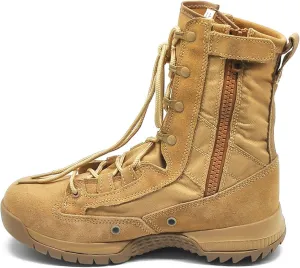 Men's 8 Inches Military Tactical Boots with Side Zipper, Desert Combat Boots, Lightweight Anti-slip and Waterproof Hiking Boots