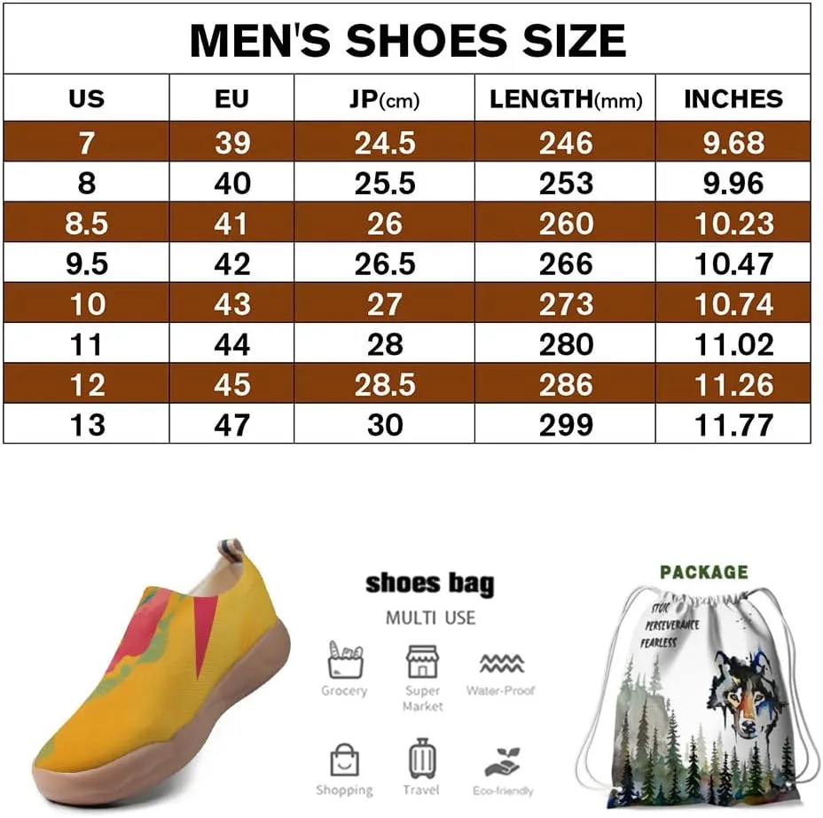 Men's Art Painted Slip Ons Loafers Comfortable Flats Sneakers Travel Casual Walking Shoes