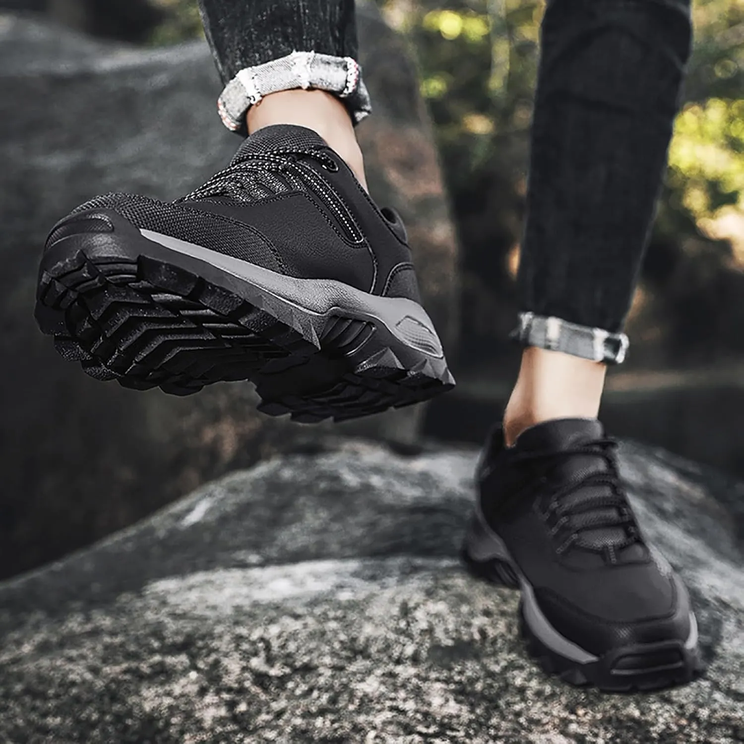 Men's Breathable Mesh Running Shoes Portable Non Slip Fitness Workout Shoe Memory Foam Versatile Shoes for Men