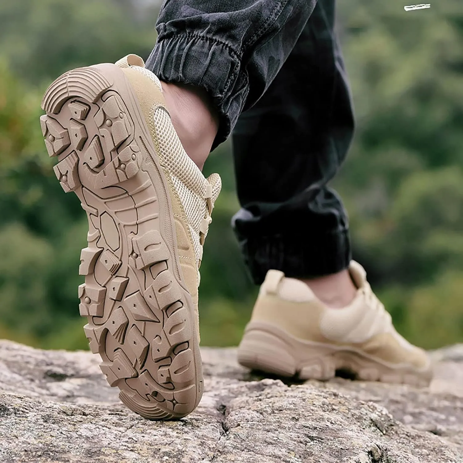 Men's Breathable Military Boots, Spring and Autumn Men's Outdoor Casual Wear-resistant Outsole Hiking Shoes, for Military Desert Waterproof Tactical Boots