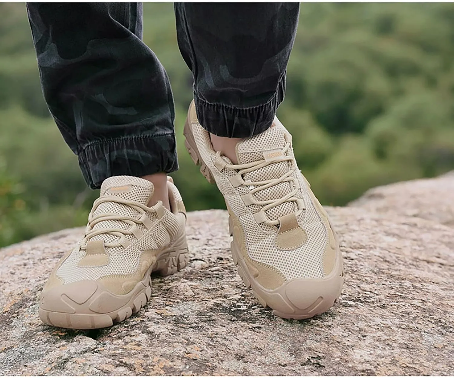 Men's Breathable Military Boots, Spring and Autumn Men's Outdoor Casual Wear-resistant Outsole Hiking Shoes, for Military Desert Waterproof Tactical Boots