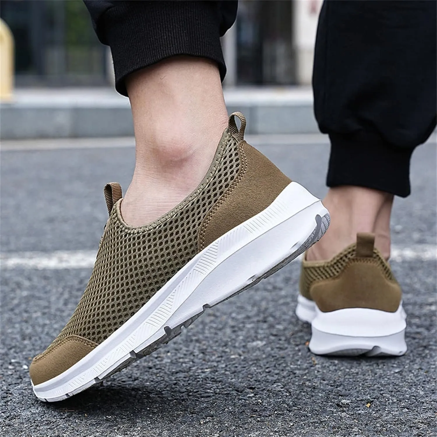 Mens Casual Athletic Shoes Fashion Summer Men Breathable Mesh Shallow Lace Up Casual Shoes Tennis Workout Gym Sports Shoes