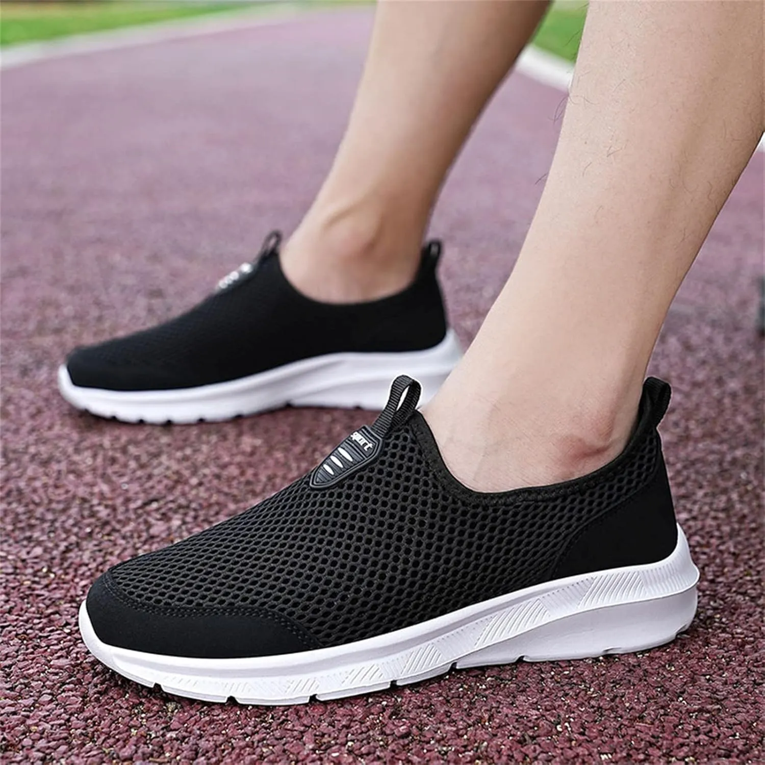 Mens Casual Athletic Shoes Fashion Summer Men Breathable Mesh Shallow Lace Up Casual Shoes Tennis Workout Gym Sports Shoes