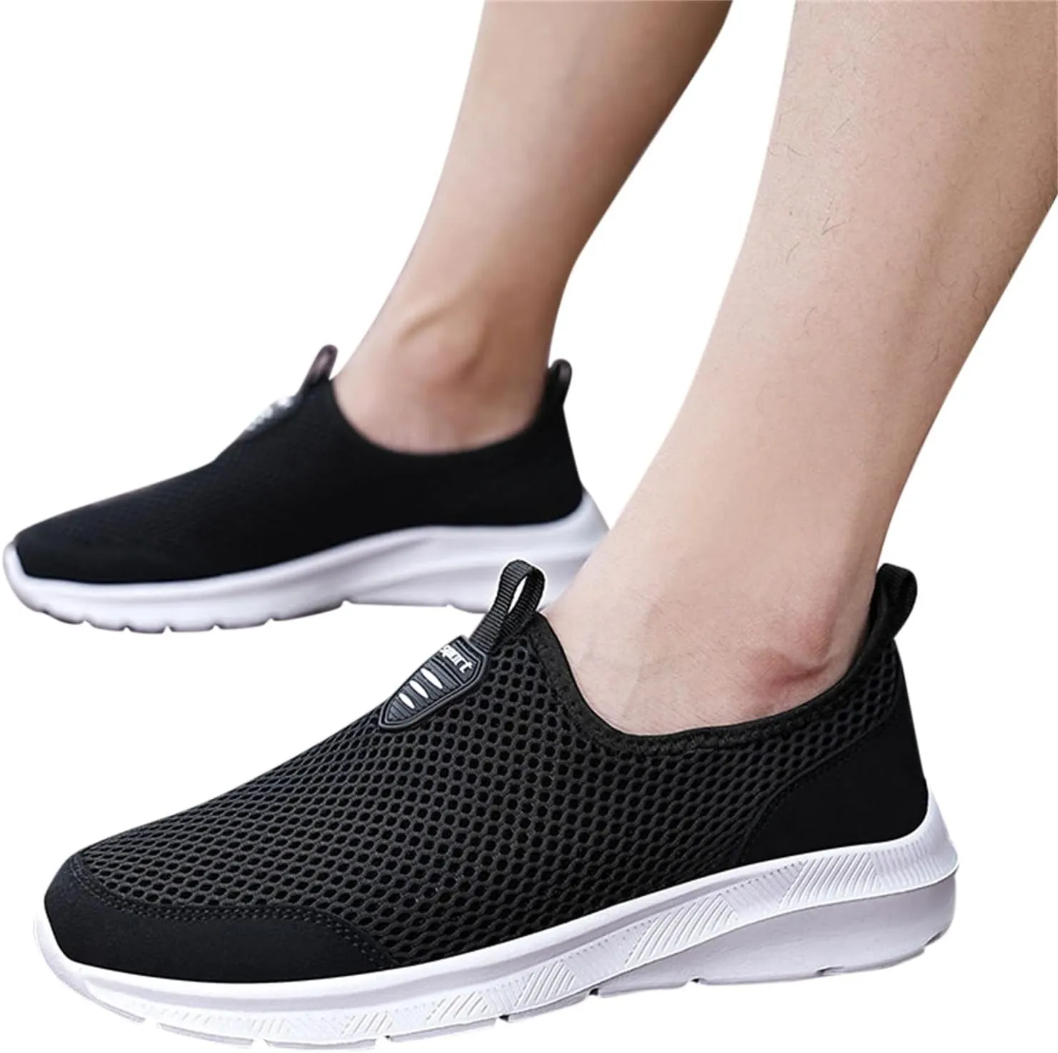 Mens Casual Athletic Shoes Fashion Summer Men Breathable Mesh Shallow Lace Up Casual Shoes Tennis Workout Gym Sports Shoes