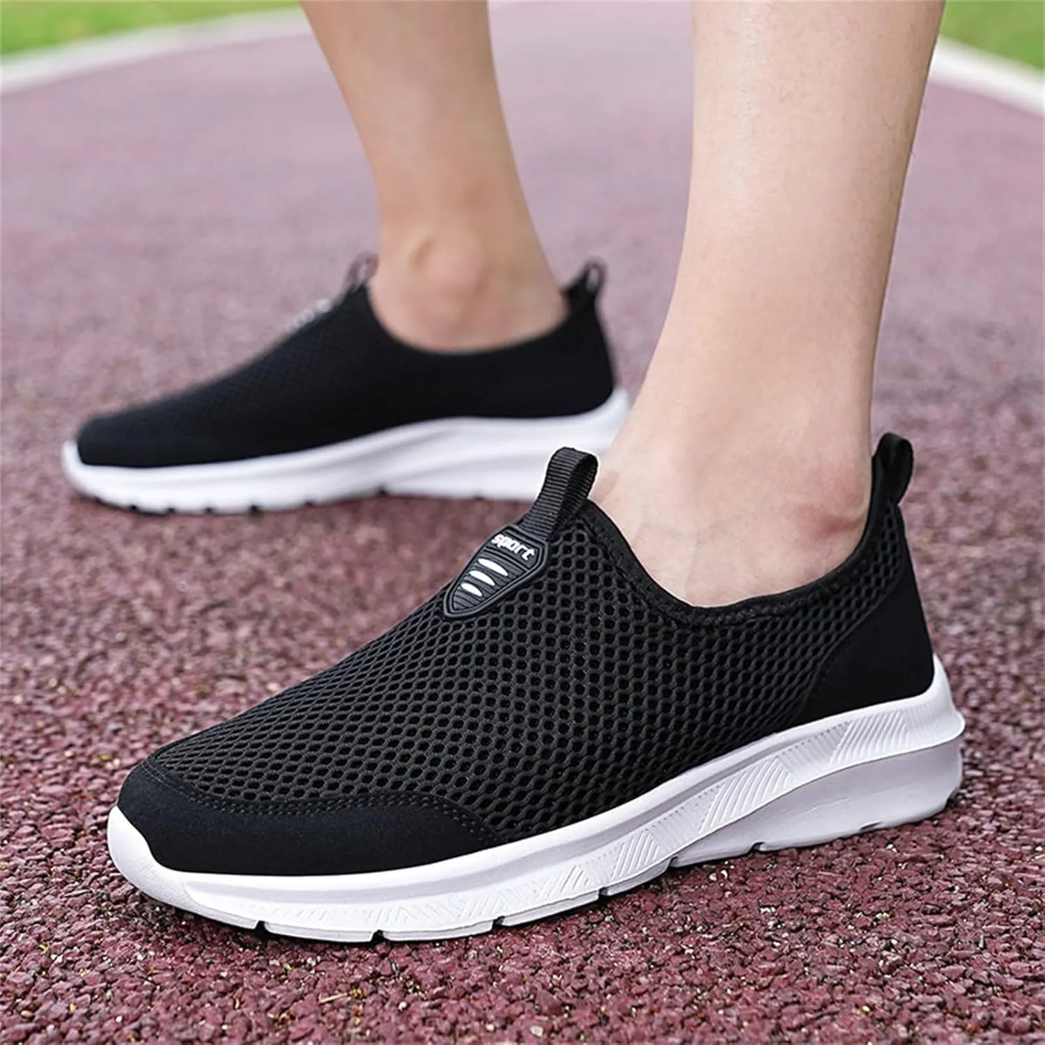 Mens Casual Athletic Shoes Fashion Summer Men Breathable Mesh Shallow Lace Up Casual Shoes Tennis Workout Gym Sports Shoes