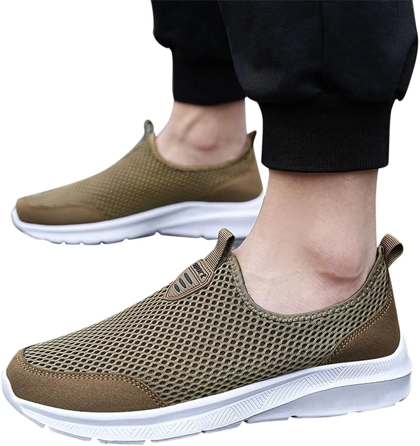 Mens Casual Athletic Shoes Fashion Summer Men Breathable Mesh Shallow Lace Up Casual Shoes Tennis Workout Gym Sports Shoes