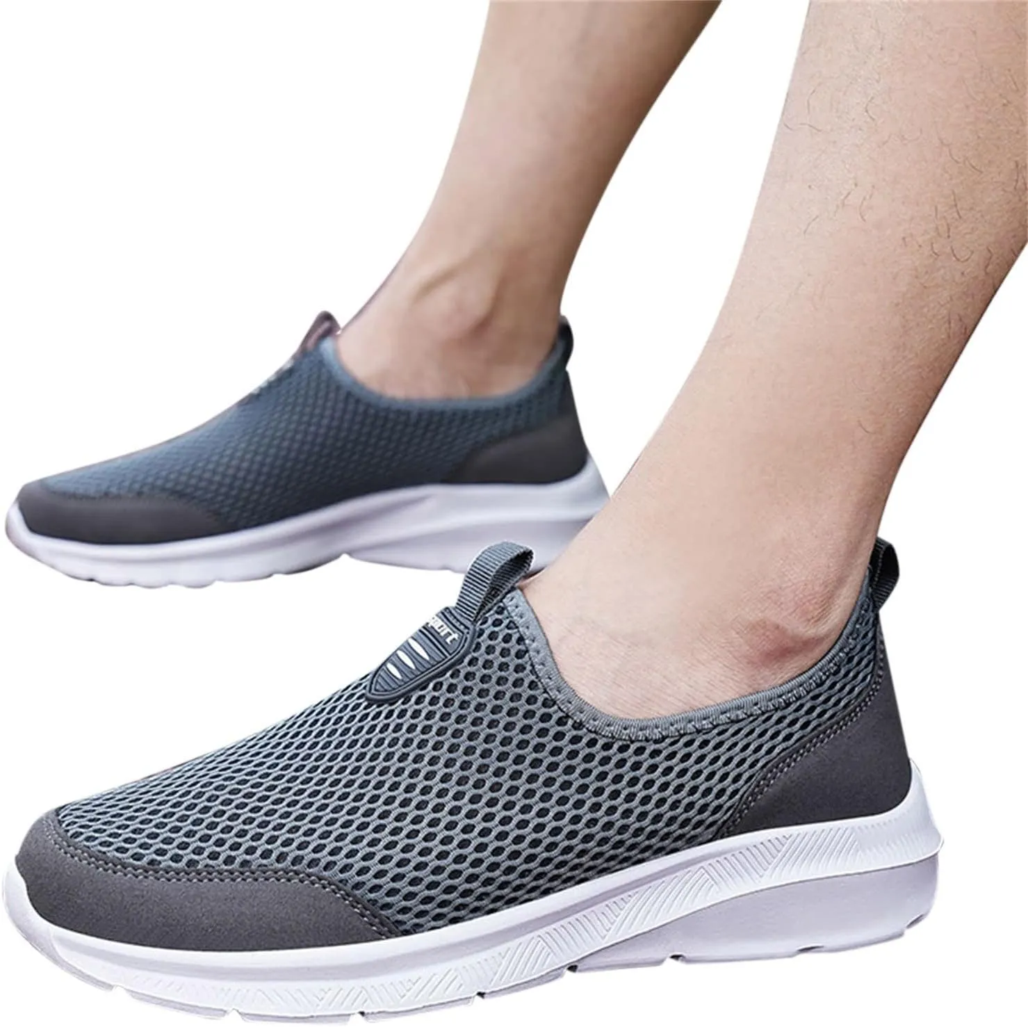 Mens Casual Athletic Shoes Fashion Summer Men Breathable Mesh Shallow Lace Up Casual Shoes Tennis Workout Gym Sports Shoes