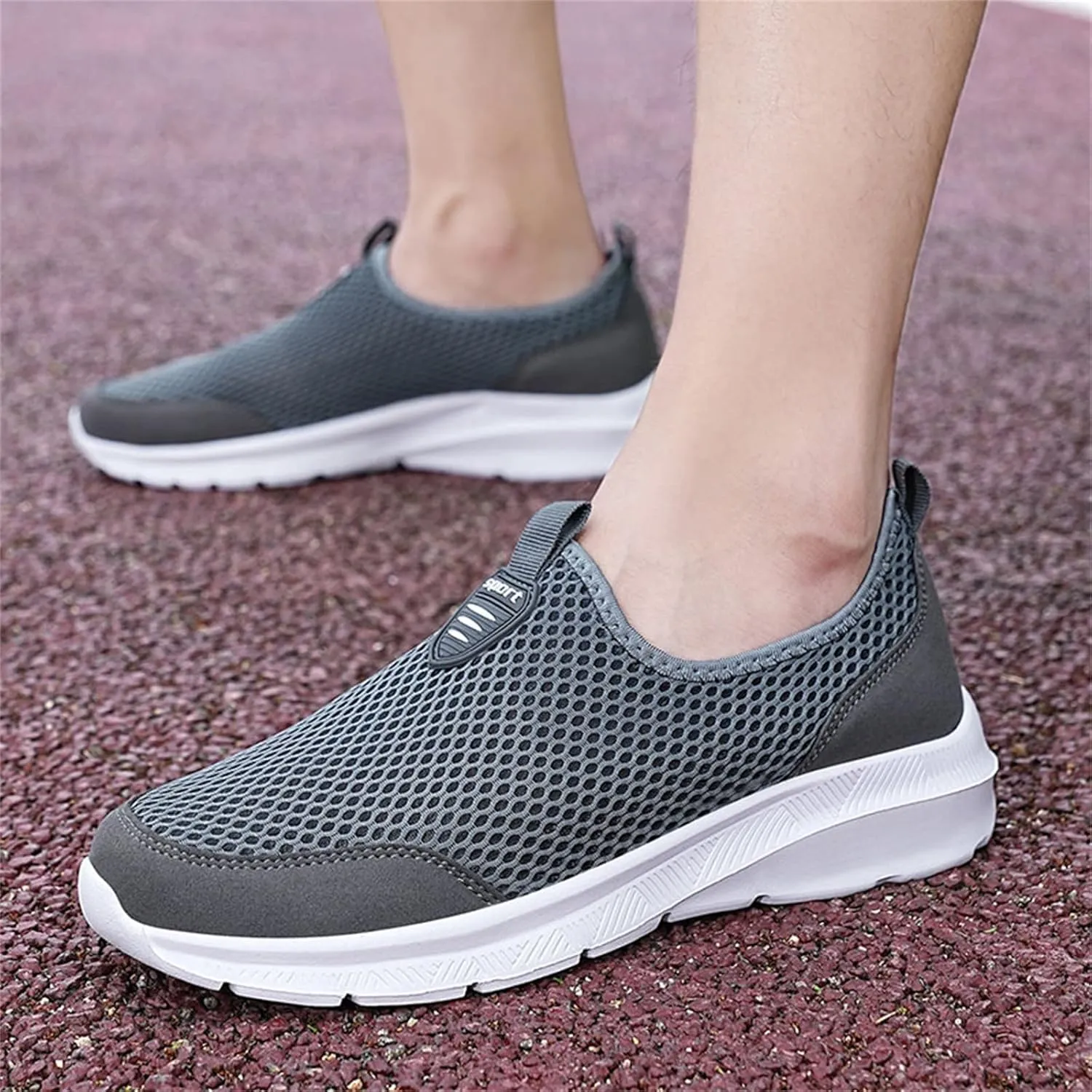 Mens Casual Athletic Shoes Fashion Summer Men Breathable Mesh Shallow Lace Up Casual Shoes Tennis Workout Gym Sports Shoes