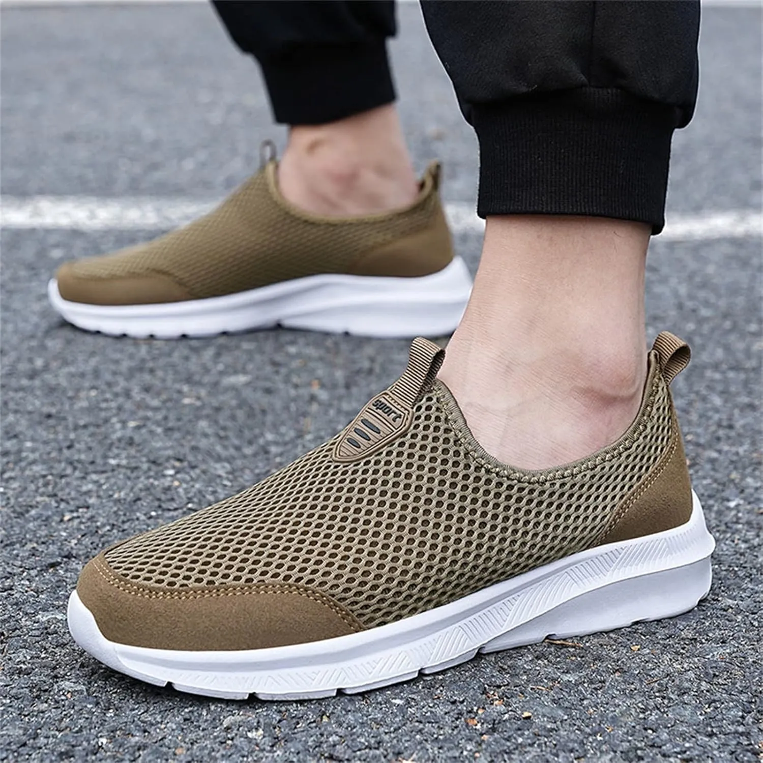 Mens Casual Athletic Shoes Fashion Summer Men Breathable Mesh Shallow Lace Up Casual Shoes Tennis Workout Gym Sports Shoes