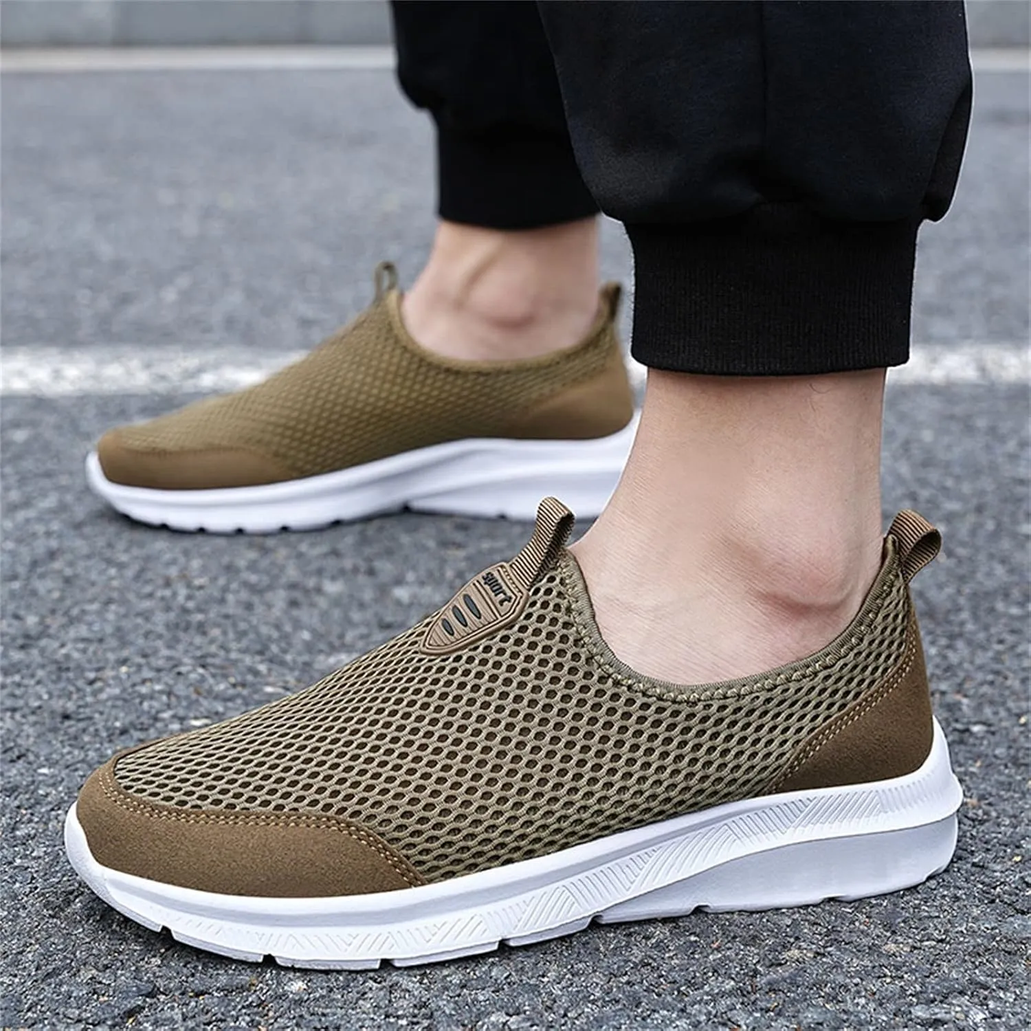 Mens Casual Athletic Shoes Fashion Summer Men Breathable Mesh Shallow Lace Up Casual Shoes Tennis Workout Gym Sports Shoes