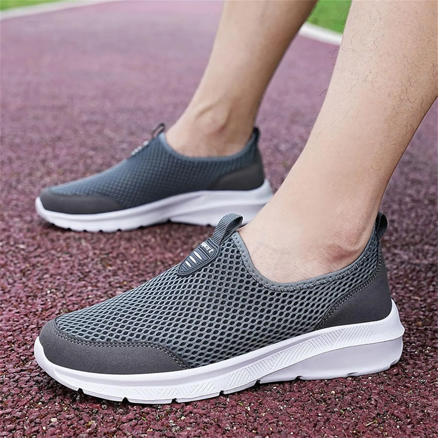 Mens Casual Athletic Shoes Fashion Summer Men Breathable Mesh Shallow Lace Up Casual Shoes Tennis Workout Gym Sports Shoes